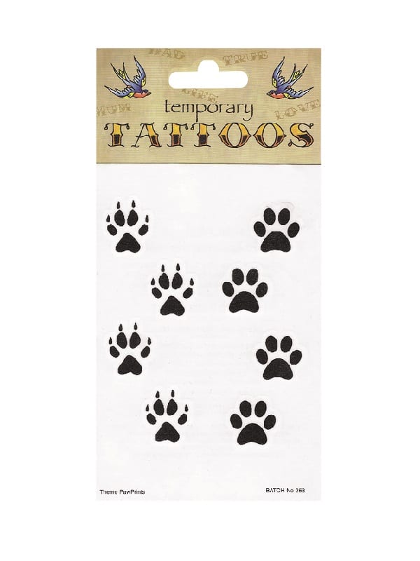 Purple Paw Print Temporary Tattoo  Ships in 24 Hours