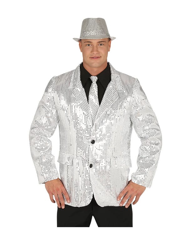Silver Sequin jacket - Costumes R Us Fancy Dress