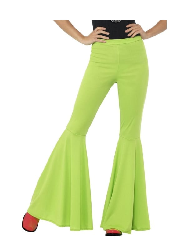 Flared Trousers Ladies Green - Costumes R Us Fancy Dress
