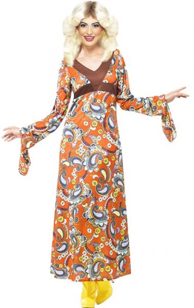 Ladies Woodstock Maxi Dress - Costumes R Us Fancy Dress