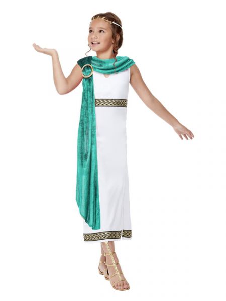Girls Deluxe Roman Empire Queen Toga - Costumes R Us Fancy Dress