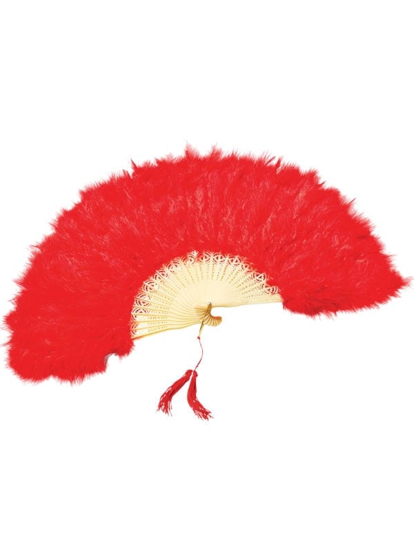 Feather Red Fan - Costumes R Us Fancy Dress