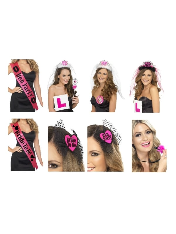 Black//Pink Smiffys Bride To Be Tiara With Veil With Lettering US