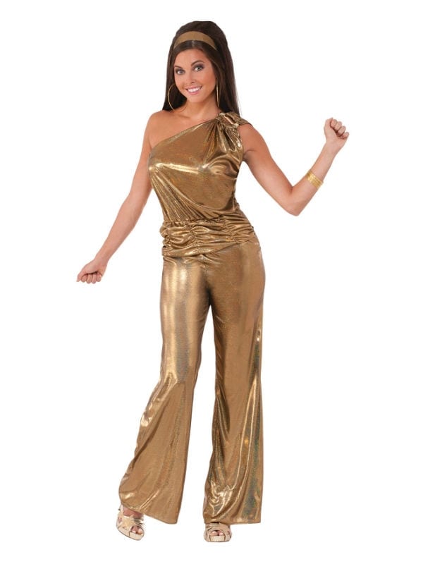 1970's Solid Gold Lady Jumpsuit Costume -Costumes R Us