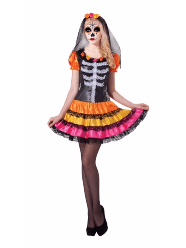 Day Of The Dead Rainbow - Costumes R Us Fancy Dress
